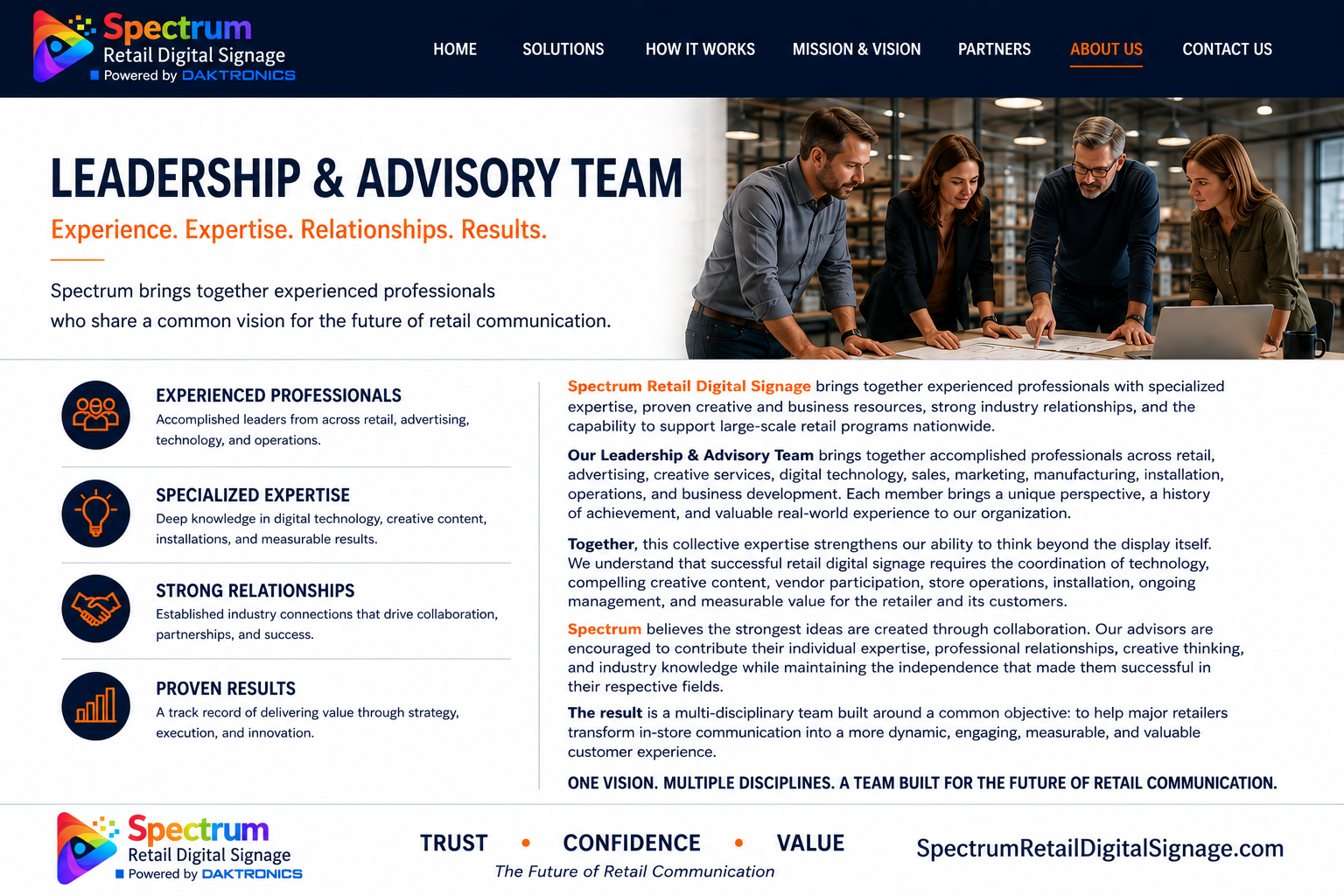 Leadership & Advisory Team — Spectrum Retail Digital Signage